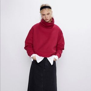Zara Fuchsia Turtleneck Sweatshirt